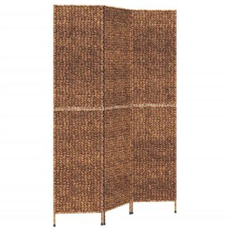 vidaXL Room Divider 3-Panel Brown 122x180 cm Water Hyacinth Vidaxl