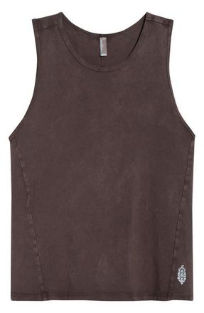 Free People FP Movement Hot Shot Twist Back Tank in Chocolate at Nordstrom, Size X-Small