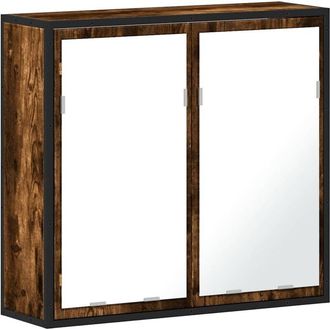 vidaXL Bathroom Mirror Cabinet Smoked Oak 65x20x60 cm Engineered Wood Vidaxl
