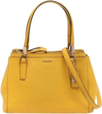 Coach Pre-owned Leren Handtas - Dames - Vintage Handtas - Geel - ONE Size - Leer - Vintage