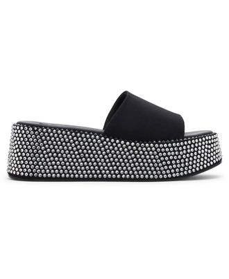 Jessica Rich Womens Stardust Platform Slide In Black Multi