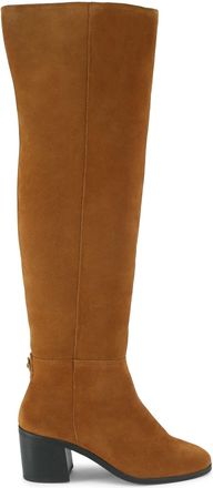 Kurt Geiger Womens Suede Kgl Block Heel Knee Boots - Tan - Size UK 6