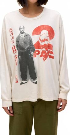 Daydreamer Tupac Keep Ya Head Up Long Sleeve Merch In Dirty White