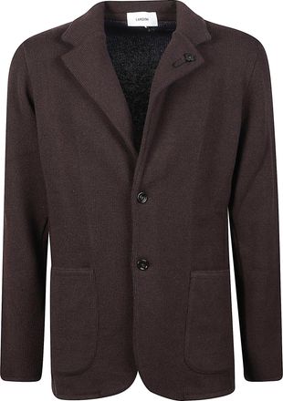 Lardini Ribbed Virgin Wool-Blend Knit Blazer