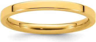 Diamond2Deal 14k Yellow Gold 2mm Standard Weight Flat Comfort Fit Wedding Band Ring