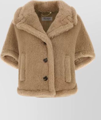 Max Mara alpaca corvino4 cape faux fur texture