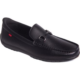 Marc Joseph New York Elliot Road Hands Free Technology Leather Buckle Loafer in Black Grainy Leather at Nordstrom, Size 11