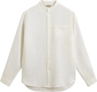 Woolrich Camicia in lino - Dames - Overhemden - Wit - S - Linnen - Overhemden