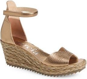 Pedro Garcia Feba Ankle Strap Wedge Sandal in Cava Cervo Lame at Nordstrom Rack, Size 8Us / 38Eu