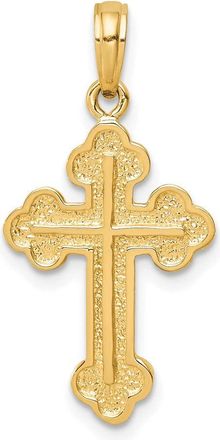 Diamond2Deal 10k Yellow Gold Budded Cross Pendant