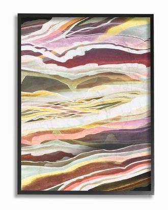 Stupell Industries Blue Pink Red Green Waves And Streams Abstract By Grace Popp Framed Art