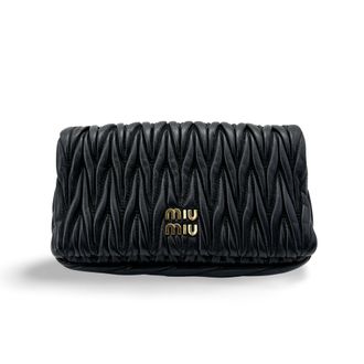 Miu Miu Matelass&eacute; Napa Leather Pouch Black