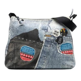 Dior Pre-owned Speedway Crossbody - Dames - Pre-owned - Blauw - Maat: ONE Size Denim
