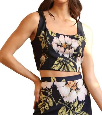 Eva Franco Molly Top In Navy Floral