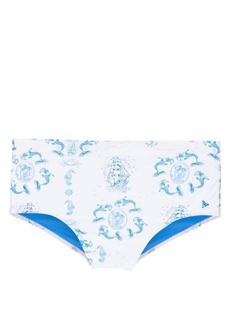 Amir Slama Costume da bagno con stampa grafica - Bianco