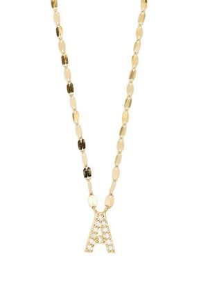 Lana Jewelry 14K Gold Initial Pendant Necklace in Yellow Gold A at Nordstrom, Size 18