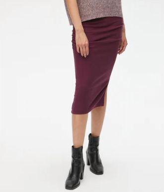 Michael Stars Rae Ribbed Midi Skirt In Purple
