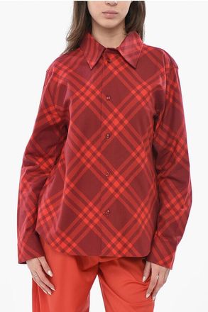 Burberry Cotton Tartan-Pattern Shirt with French Collar size 42