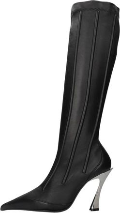 MUGLER Heeled Boots - Dames - Laarzen met Hak - Zwart - 39 1/2 EU - Leer - Schoenen