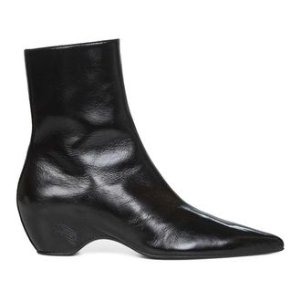 Khaite Zwarte Leren Sleehaklaarzen - Dames - Schoenen - Zwart - Maat: 38 EU Leer