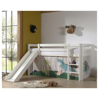 M&S Collection 90x200 Mi-High Bed Slider compreso di copertura Dino Vipack Pino White