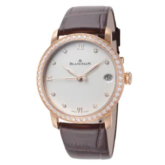 Blancpain Womens Villeret 18K Rose Gold 33mm Automatic Watch 6127-2987-55A