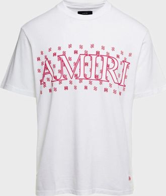 Amiri Mens MA Paisley Tee White - Size Small
