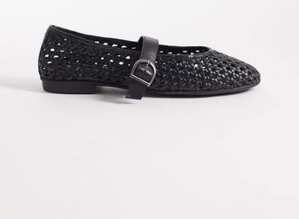 WALK LONDON Walk London - Petal - Ballerine in pelle intrecciata nera-Nero