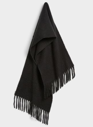 Simons Womens Monochrome fringed scarf