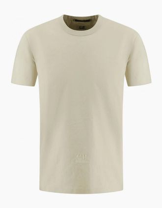 C.P. Company Mens 30/2 Mercerized Thick Jersey Cream T-Shirt - White - Size: 42