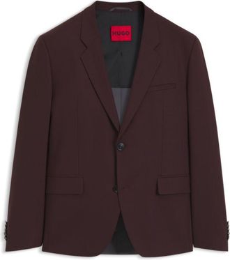 HUGO BOSS Modern-fit jacket in wool-blend poplin