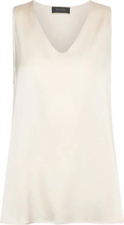 Elena Miro Blouses, female, Beige, Size: 3XL Top in raso