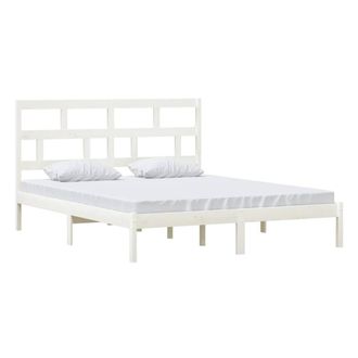 Berkfield Home Beautiful Bed Frame White Solid Wood Pine 160x200 cm