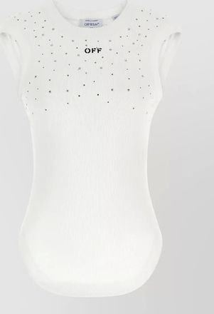 Off-white crystal-embellished top