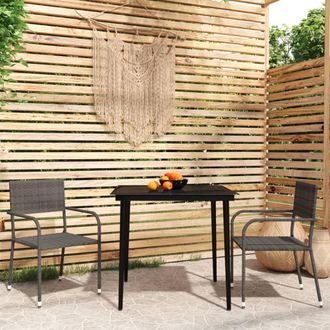 vidaXL Juego De Comedor Para Jard&iacute;n 3 Piezas Gris Vidaxl