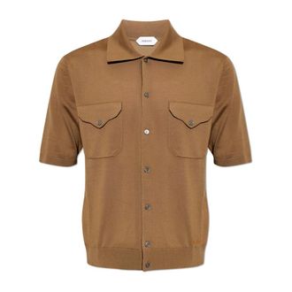 Versace Cardigans, male, Brown, Size: XL Short-Sleeved Cardigan