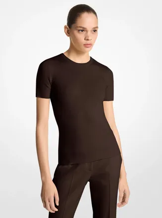 Michael Kors Cashmere Short-Sleeve Sweater