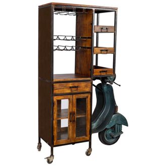 Wanderlust Deco Moto estanter&iacute;a botellero 140x67x194 marr&oacute;n