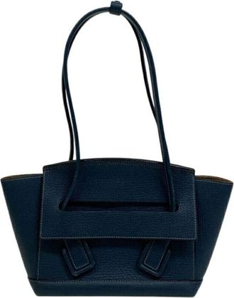 Bottega Veneta Pre-owned Shoulder Bags, female, Blue, Size: ONE SIZE Pre-owned Leather Tote Bag