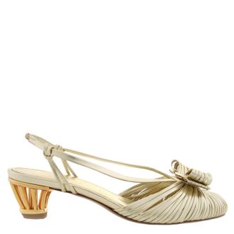 Ferragamo Vara Cage-Heel Slingback Pumps, Size 7 C