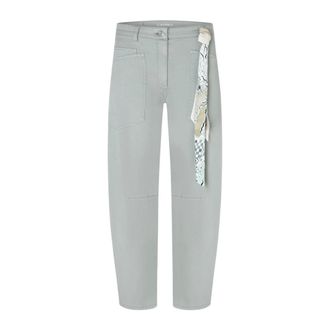 Cambio Cambio, Cropped Trousers, female, Green, Size: 3XL Ocean O-shaped Cropped Pants