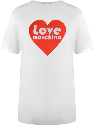 Moschino Love Moschino T-shirt Met Hartlogo In Wit