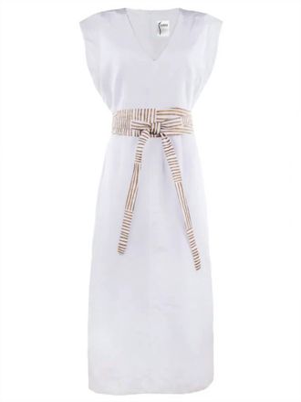 Finley Womens Long Shift Beverly Dress In White