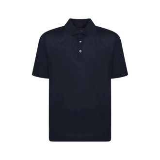 Brunello Cucinelli Brunello Cucinelli, Polo Shirts, male, Blue, Size: XL Linen and Cotton Knit Polo