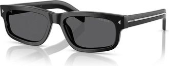 Prada Dark Grey Rectangular Mens Sunglasses PR B11S 16K731 55