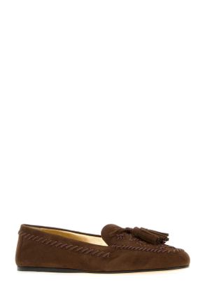 Prada Womens Brown Suede Loafers Cacao Mocassini