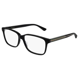 Gucci Glasses, unisex, Black, Size: 57 MM Black Eyewear Frames with Blue Temple
