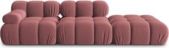 MICADONI Sofá modular derecho 4 plazas de terciopelo rosa