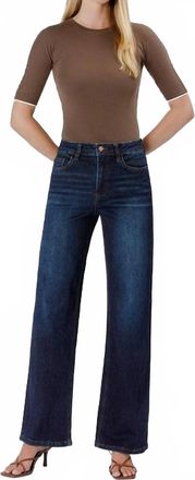 Flying Monkey 90s Super High Rise Wide Leg Denim Jeans In Dark Wash