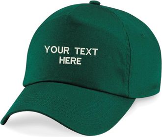 Generic Personalised Embroidered BC010 Baseball Cap Add Your Text, Unisex Workwear Baseball Cap (BottleGreen)